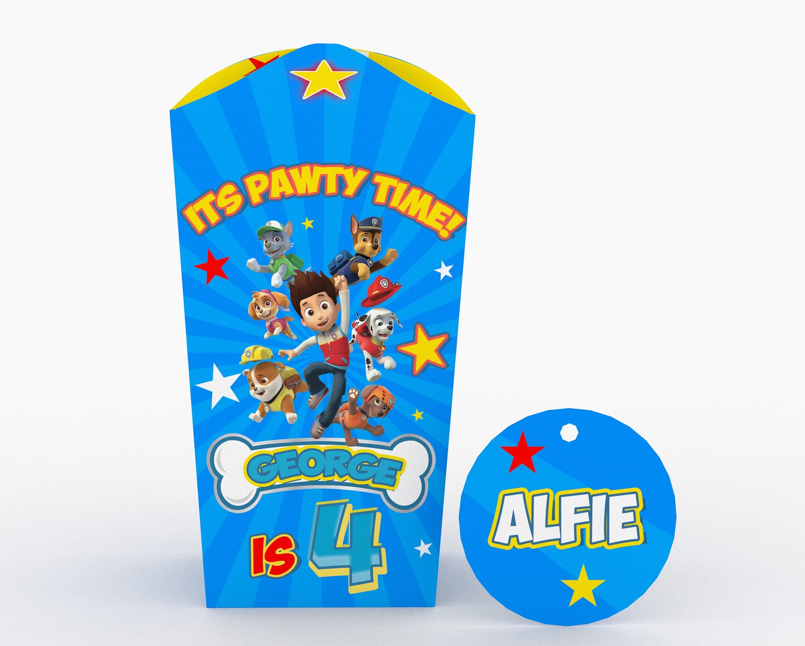 Personalised Paw Patrol Popcorn Box. Party Box. Supplied With | Etsy