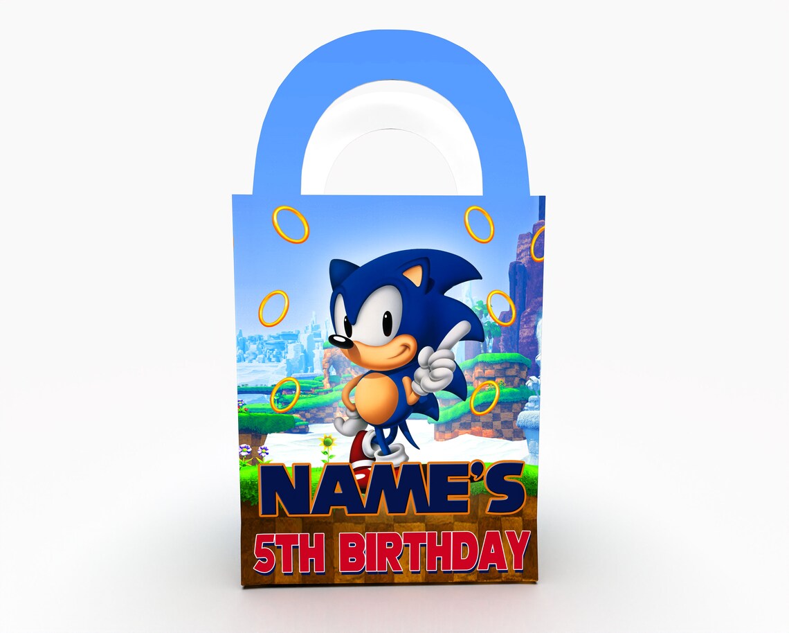 Personalised Sonic The Hedgehog Gift Bag Party Bag Fully | Etsy