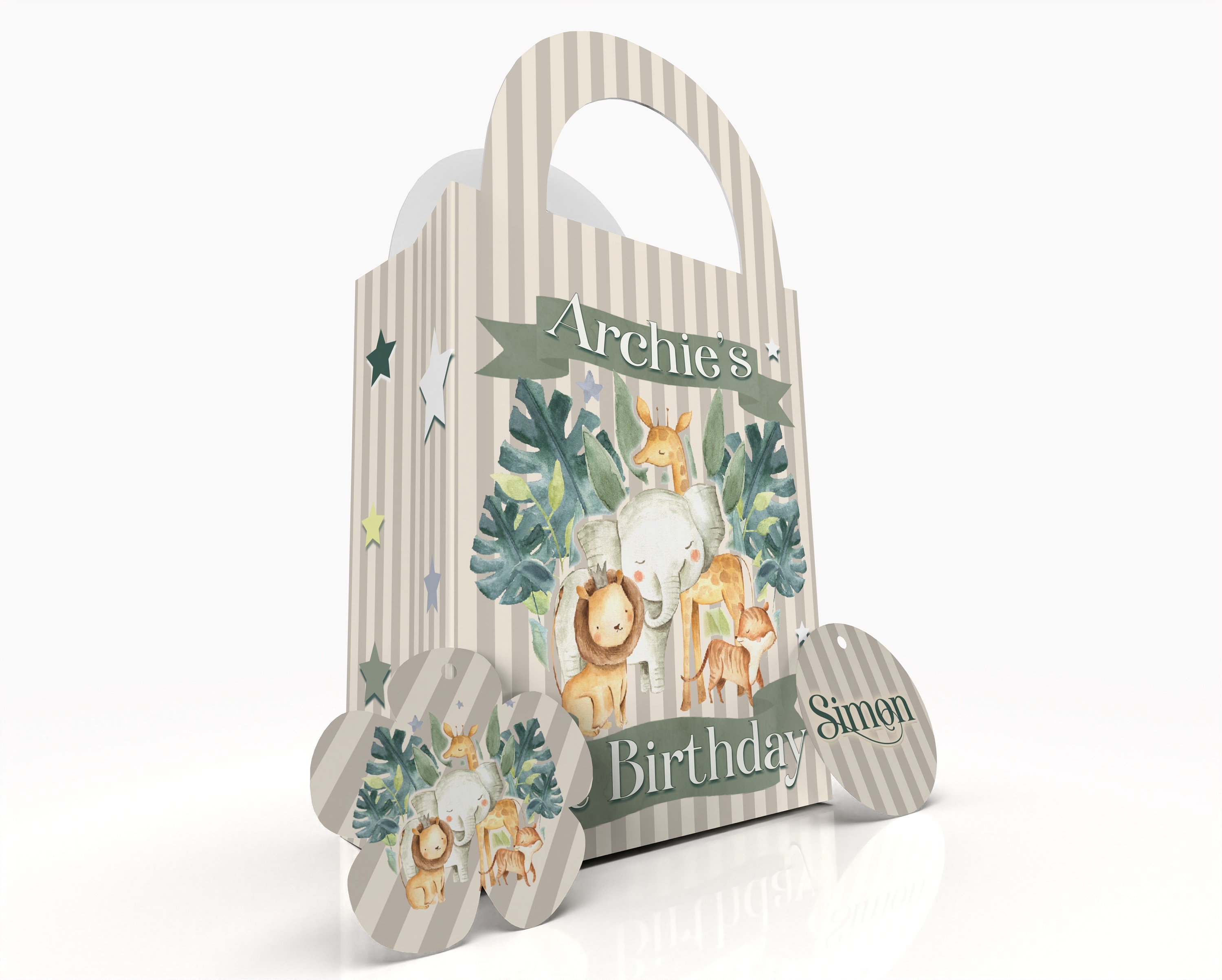 Personalised Jungle Theme Safari Gift Bag Party Bag Fully Etsy UK