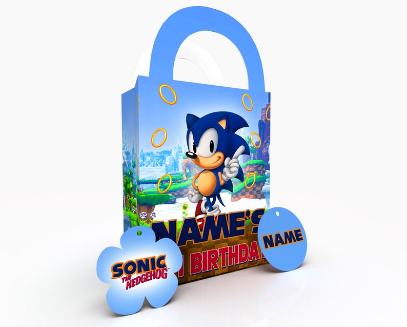 Personalised Sonic the Hedgehog Gift Bag Party Bag Fully | Etsy