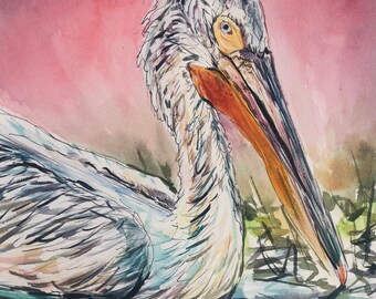 Pelican Watercolor - Original