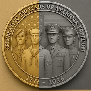 250 Years of American Freedom – Digital 3D Depth Map for Galvo Laser Engraving – U.S. Military Commemorative Coin File Download