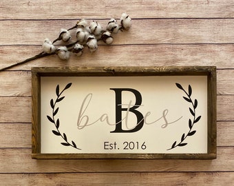 Last Name Sign | Established Wood Sign | Wooden Last Name Sign | Family Name Sign | Wedding Gift | Farmhouse Sign | Custom Last Name Sign