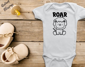 Roar - Baby Bib / Onesie® | Lion Bib / Onesie®  | Animal Theme Bib / Onesie® |  Cute Lion Bib / Onesie®