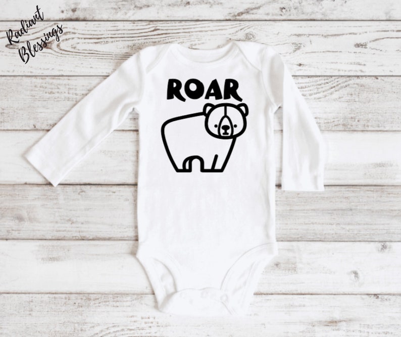 Roar Baby Bib / Onesie® Bear Bib / Onesie® Animal Theme Bib / Onesie® Cute Bear Bib / Onesie® image 2