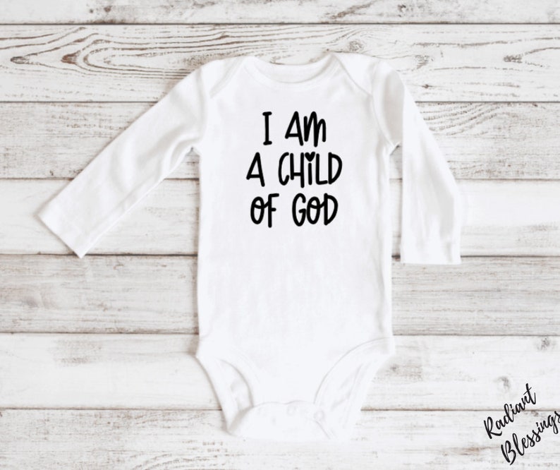 I am a child of God Baby Bib / Onesie® Cute Christian Bib / Onesie® Christian Bib / Onesie® image 2