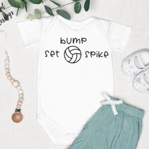 Bump Set Spike Baby Bib / Onesie® Volleyball Bib / Onesie® Sports Bib / Onesie® Volleyball Sports Bib / Onesie® image 1