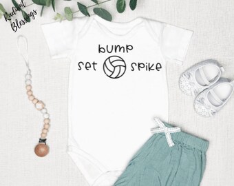 Bump Set Spike - Baby Bib / Onesie® | Volleyball Bib / Onesie®  | Sports Bib / Onesie® | Volleyball Sports Bib / Onesie®