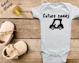 Future Caddy - Baby Bib / Onesie® | Golf Bib / Onesie®  | Caddy Bib / Onesie® |Golf Theme Bib / Onesie®
