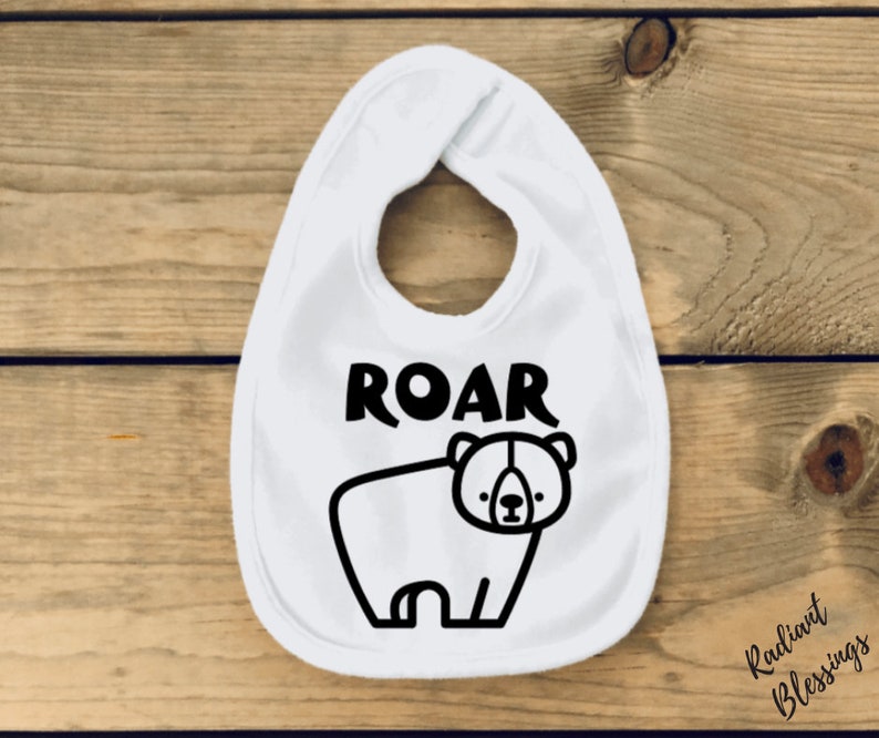 Roar Baby Bib / Onesie® Bear Bib / Onesie® Animal Theme Bib / Onesie® Cute Bear Bib / Onesie® image 3