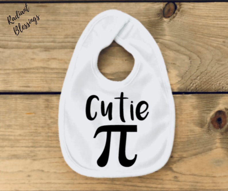 Cutie Pi pie Baby Bib / Onesie® Funny Math Pun Bib / Onesie® Cute Math Pun Bib / Onesie® Pi Bib / Onesie® image 3