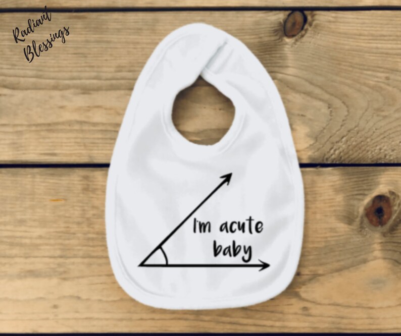 I'm Acute Baby Baby Bib / Onesie® Funny Math Pun Bib / Onesie® Math Jokes Bib / Onesie® Cute Math Pun Bib / Onesie® image 3