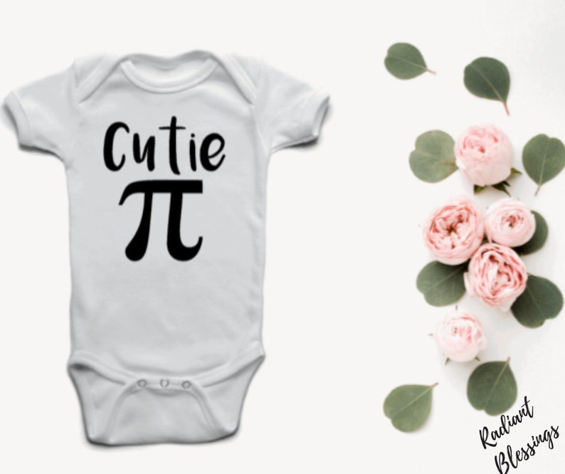 Cutie Pi pie Baby Bib / Onesie® Funny Math Pun Bib / Onesie® Cute Math Pun Bib / Onesie® Pi Bib / Onesie® image 1