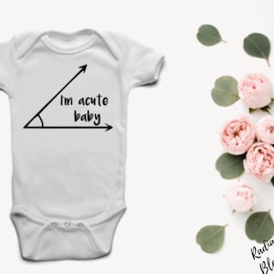 I'm Acute Baby Baby Bib / Onesie® Funny Math Pun Bib / Onesie® Math Jokes Bib / Onesie® Cute Math Pun Bib / Onesie® image 1