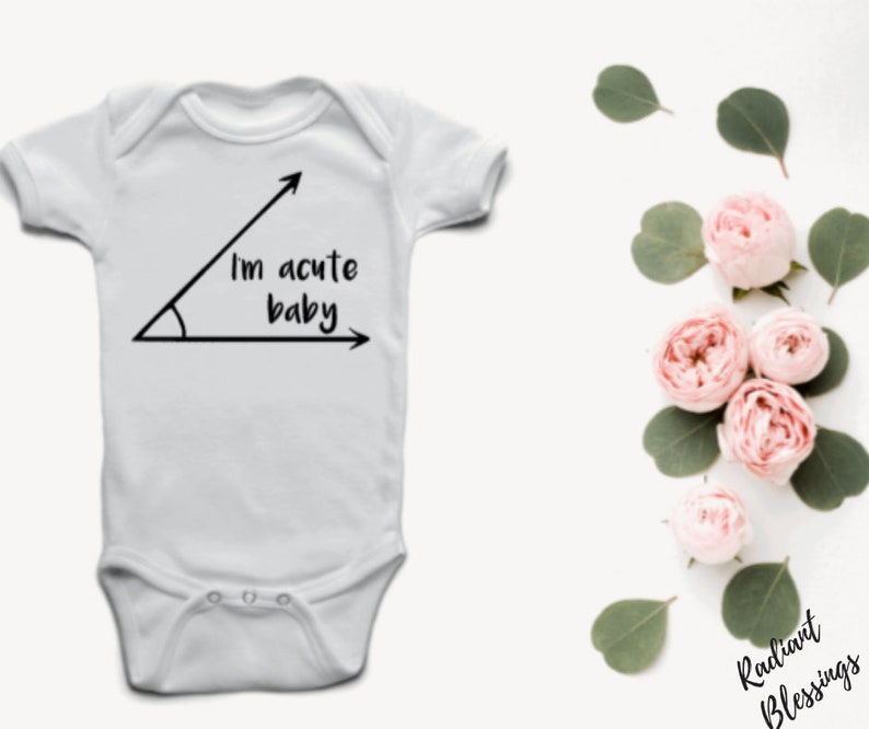 I'm Acute Baby Baby Bib / Onesie® Funny Math Pun Bib / Onesie® Math Jokes Bib / Onesie® Cute Math Pun Bib / Onesie® image 1