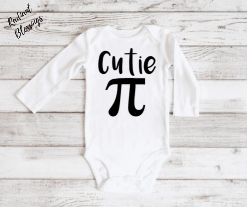 Cutie Pi pie Baby Bib / Onesie® Funny Math Pun Bib / Onesie® Cute Math Pun Bib / Onesie® Pi Bib / Onesie® image 2