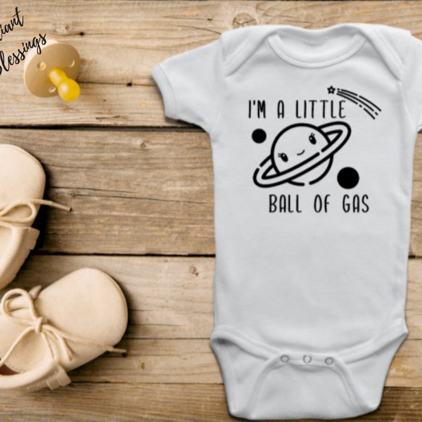 I'm A Little Ball Of Gas - Baby Bib / Onesie® | Funny Science Pun Bib / Onesie® | Planet Bib / Onesie® | Astronomy Bib / Onesie®