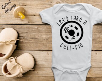 Let's Take a Cell-fie - Baby Bib / Onesie® | Funny Science Pun Bib / Onesie® | Biology Bib / Onesie® | Cell Bib / Onesie®