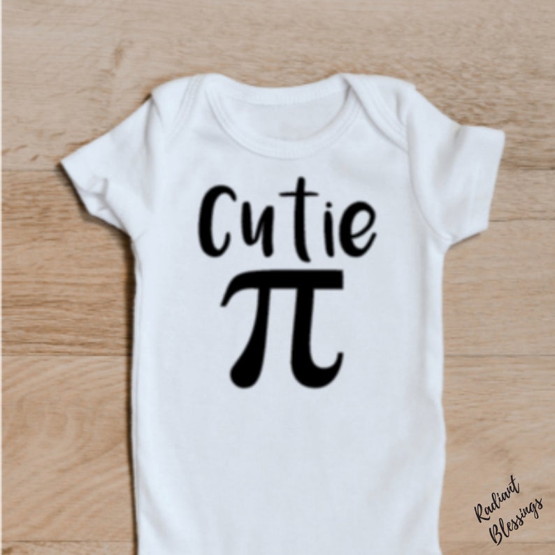 Cutie Pi pie Baby Bib / Onesie® Funny Math Pun Bib / Onesie® Cute Math Pun Bib / Onesie® Pi Bib / Onesie® image 4