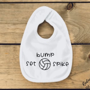 Bump Set Spike Baby Bib / Onesie® Volleyball Bib / Onesie® Sports Bib / Onesie® Volleyball Sports Bib / Onesie® image 3