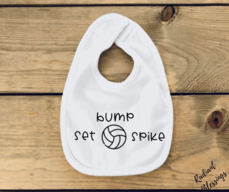 Bump Set Spike Baby Bib / Onesie® Volleyball Bib / Onesie® Sports Bib / Onesie® Volleyball Sports Bib / Onesie® image 3