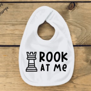 Rook At Me Baby Bib / Onesie® Chess Theme Bib / Onesie® Funny Chess Bib / Onesie® Rook Bib / Onesie® image 3