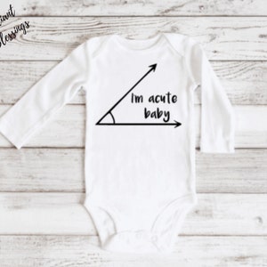 I'm Acute Baby Baby Bib / Onesie® Funny Math Pun Bib / Onesie® Math Jokes Bib / Onesie® Cute Math Pun Bib / Onesie® image 2