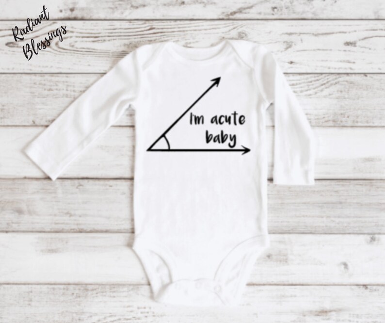 I'm Acute Baby Baby Bib / Onesie® Funny Math Pun Bib / Onesie® Math Jokes Bib / Onesie® Cute Math Pun Bib / Onesie® image 2