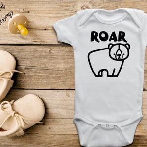 Roar Baby Bib / Onesie® Bear Bib / Onesie® Animal Theme Bib / Onesie® Cute Bear Bib / Onesie® image 1