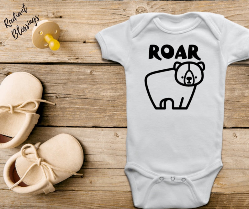 Roar Baby Bib / Onesie® Bear Bib / Onesie® Animal Theme Bib / Onesie® Cute Bear Bib / Onesie® image 1