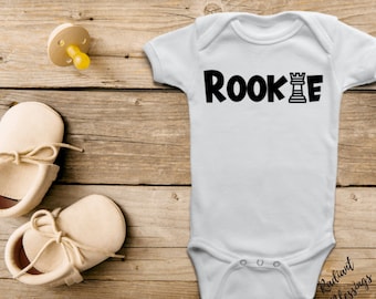 Rookie - Baby Bib / Onesie® | Chess Theme Bib / Onesie® | Funny Chess Bib / Onesie® | Rook Bib / Onesie®