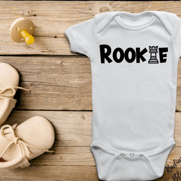 Rookie - Baby Bib / Onesie® | Chess Theme Bib / Onesie® | Funny Chess Bib / Onesie® | Rook Bib / Onesie®