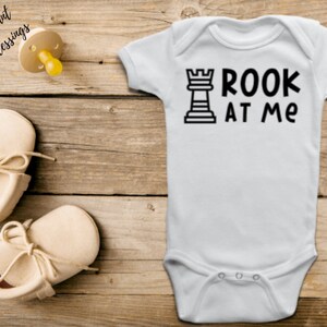 Rook At Me Baby Bib / Onesie® Chess Theme Bib / Onesie® Funny Chess Bib / Onesie® Rook Bib / Onesie® image 1