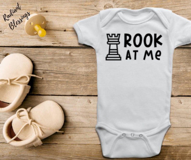 Rook At Me Baby Bib / Onesie® Chess Theme Bib / Onesie® Funny Chess Bib / Onesie® Rook Bib / Onesie® image 1