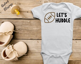 Let's Huddle - Baby Bib / Onesie® | Football Bib / Onesie®  | Sports Bib / Onesie® | Huddle Bib / Onesie®