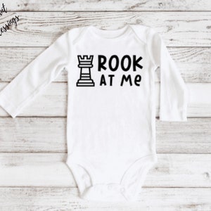 Rook At Me Baby Bib / Onesie® Chess Theme Bib / Onesie® Funny Chess Bib / Onesie® Rook Bib / Onesie® image 2