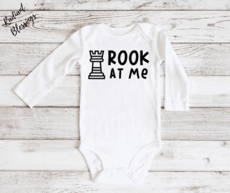 Rook At Me Baby Bib / Onesie® Chess Theme Bib / Onesie® Funny Chess Bib / Onesie® Rook Bib / Onesie® image 2