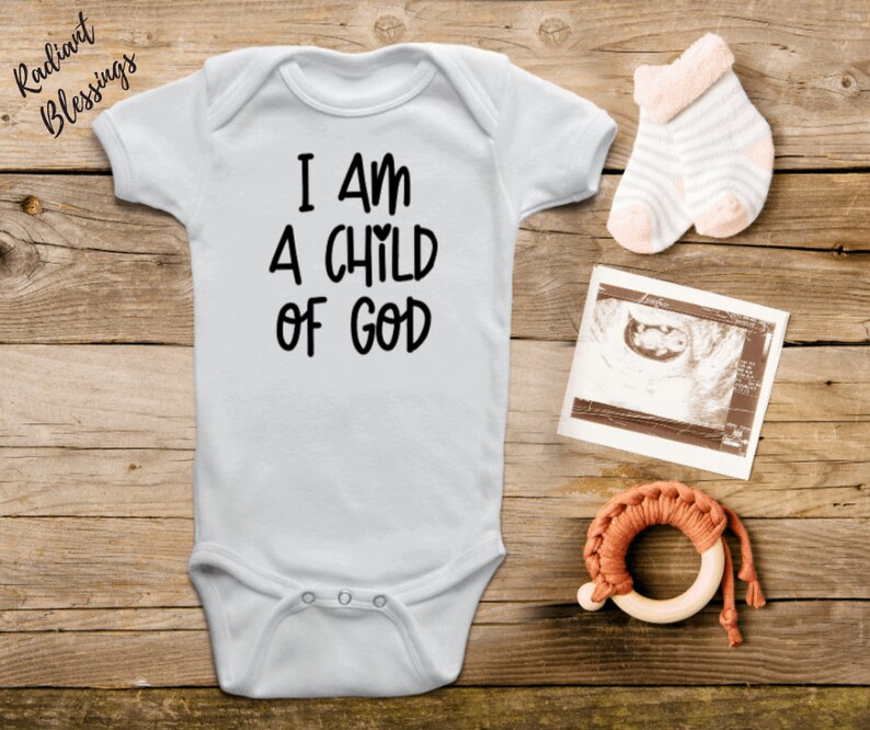 I am a child of God Baby Bib / Onesie® Cute Christian Bib / Onesie® Christian Bib / Onesie® image 1