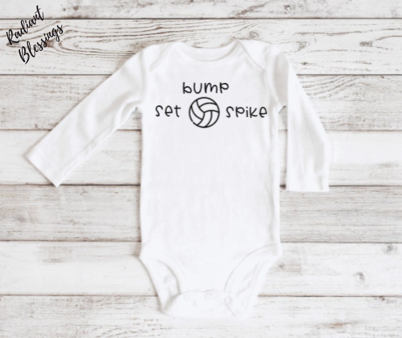 Bump Set Spike Baby Bib / Onesie® Volleyball Bib / Onesie® Sports Bib / Onesie® Volleyball Sports Bib / Onesie® image 2