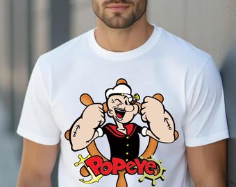Vintage Popeye Graphic Tee: Classic Cartoon PNG file  (Digital Download)