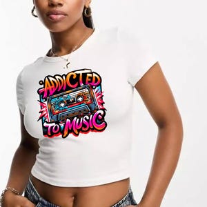 Addicted to Music PNG for Tee Design - KiwiGEEGEE Shop