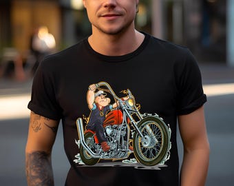 Popeye Bitcoin Motorcycle Tee: Digital PNG File