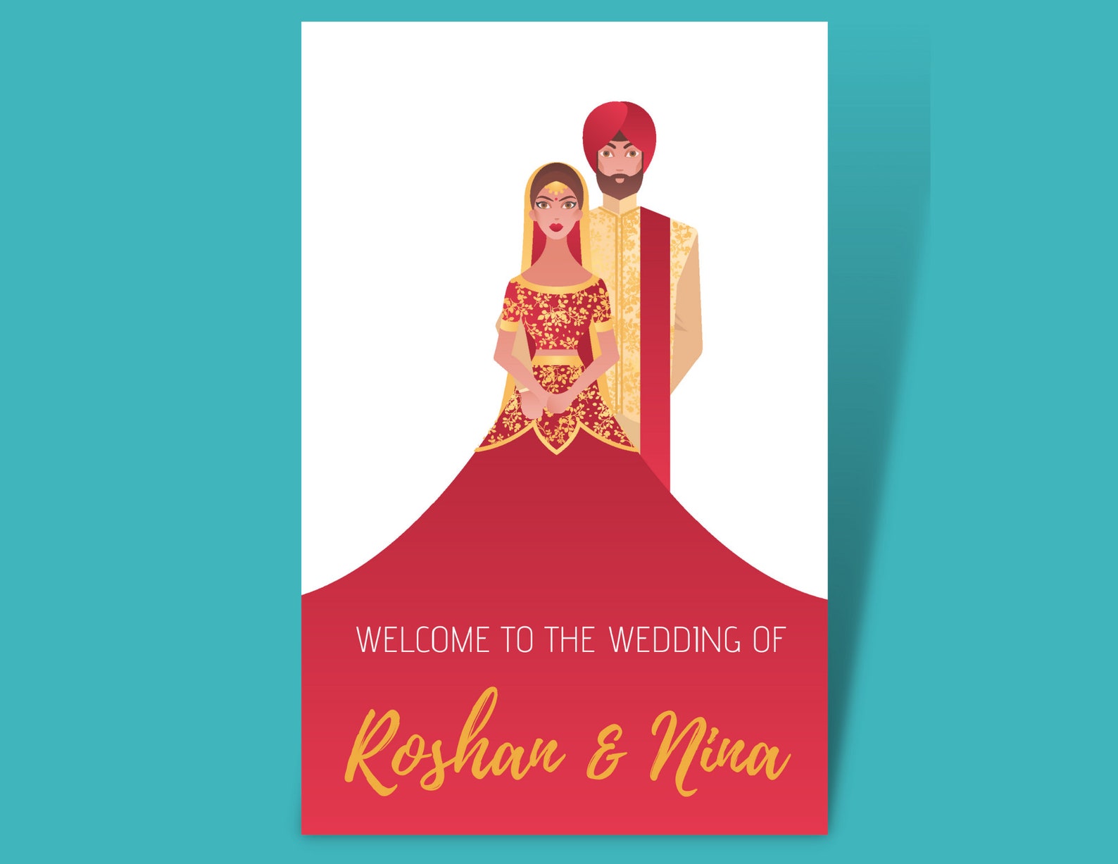 Hindu Wedding Program, Indian Wedding Program, Custom Wedding, Indian