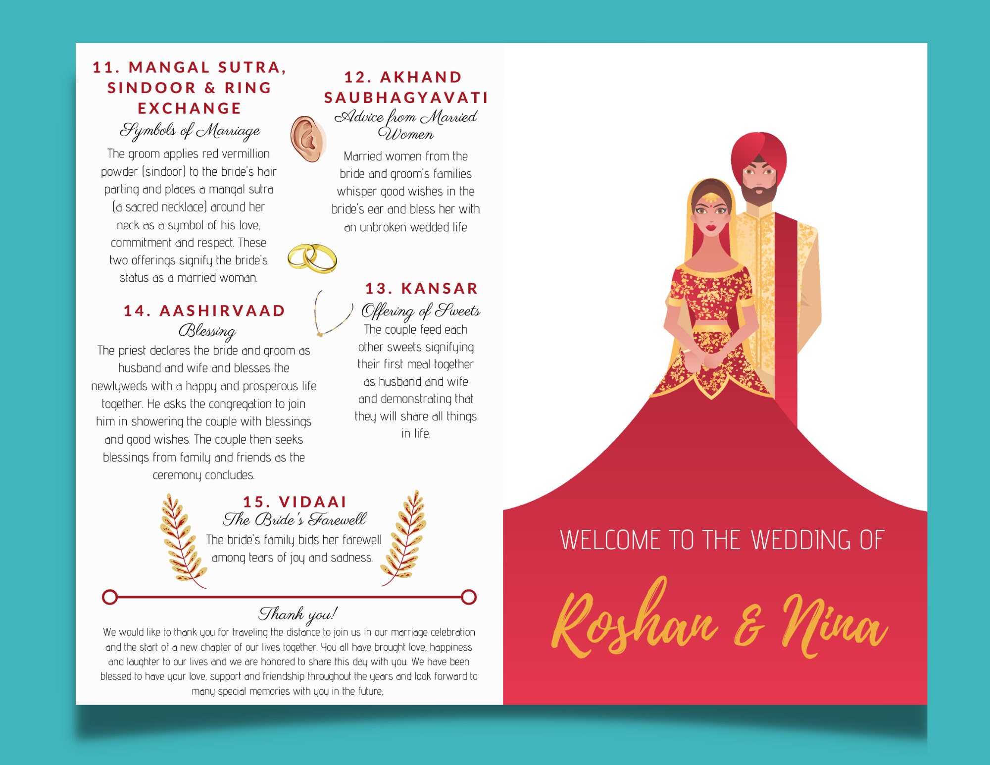 hindu-wedding-program-indian-wedding-program-custom-wedding-etsy