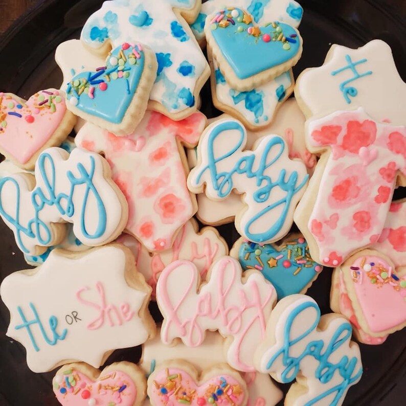 Gender Reveal Decorated Sugar Cookies Etsy