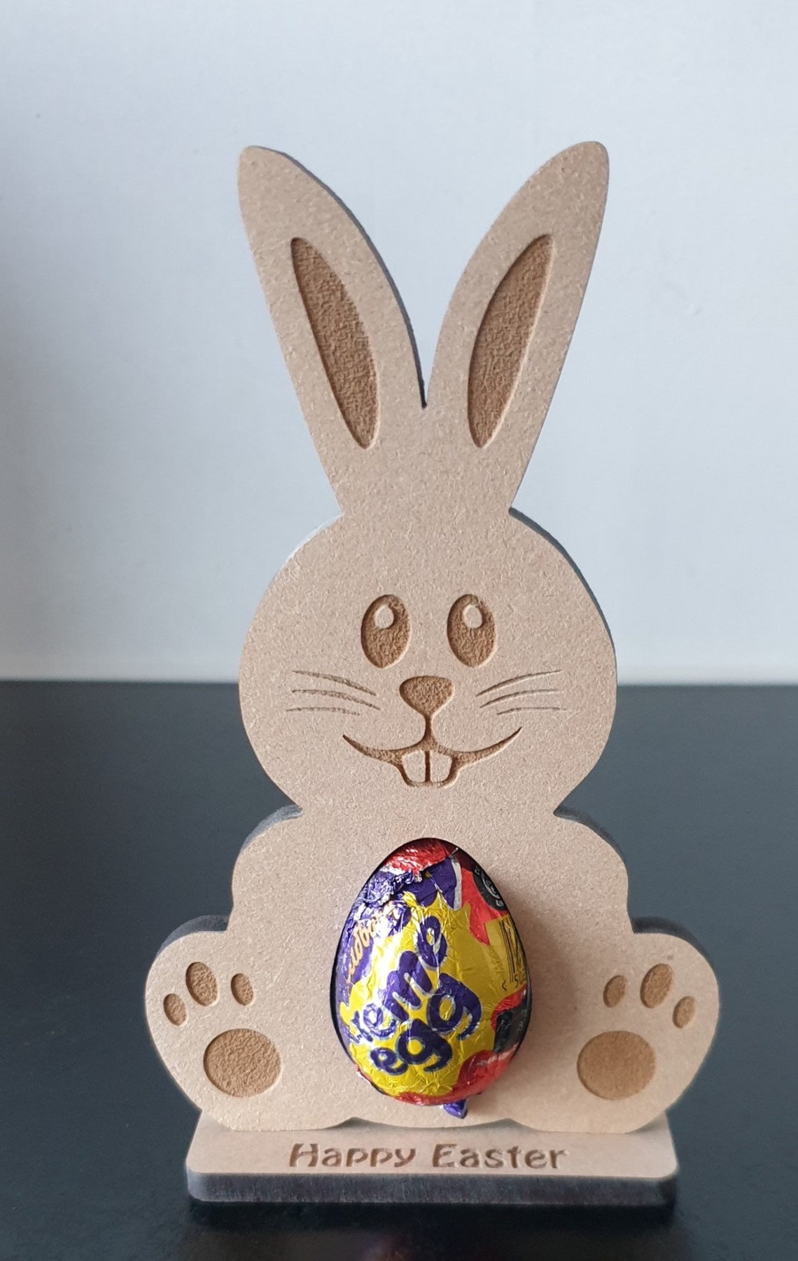 LASER Engraved 6mm MDF Easter Bunny Shaped Creme Egg Holder Etsy