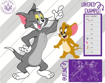 Tom und Jerry, Tom und Jerry SVG, Tom und Jerry Clipart Tom und Jerry geschnitten Datei, Tom und Jerry Geburtstag
