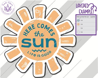 Here Comes the Sun, Here Comes the Sun SVG, Here Comes the Sun Clipart Here Comes the Sun cut file, Here Comes the Sun Birthday
