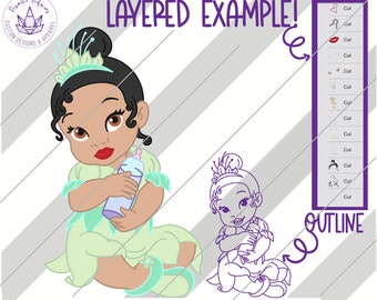 Baby Tiana, Baby Tiana SVG, Baby Tiana Clipart Baby Tiana cut file, Baby Tiana Birthday