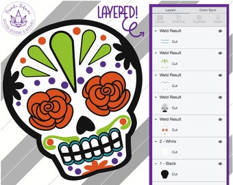 Sugar Skull, Sugar Skull SVG, Sugar Skull Clipart Sugar Skull cut file, Sugar Skull Birthday